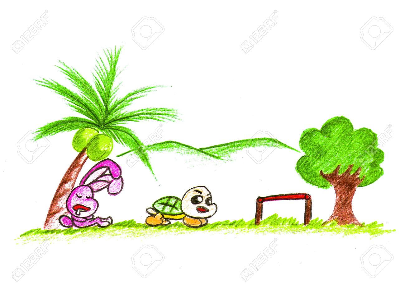 source of image: http://previews.123rf.com/images/mansum007/mansum0071501/mansum007150100189/35827735-cartoon-rabbit-and-turtle-Stock-Photo.jpg